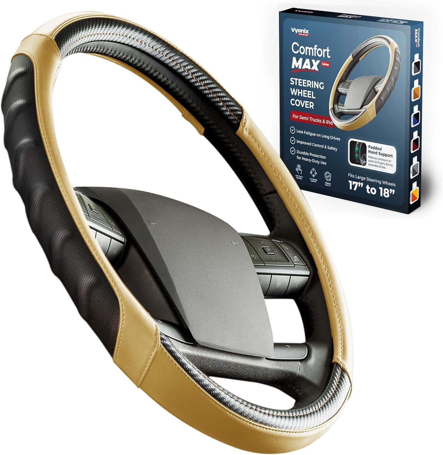 Vyonix 18 Inch Steering Wheel Cover for Semi Trucks
