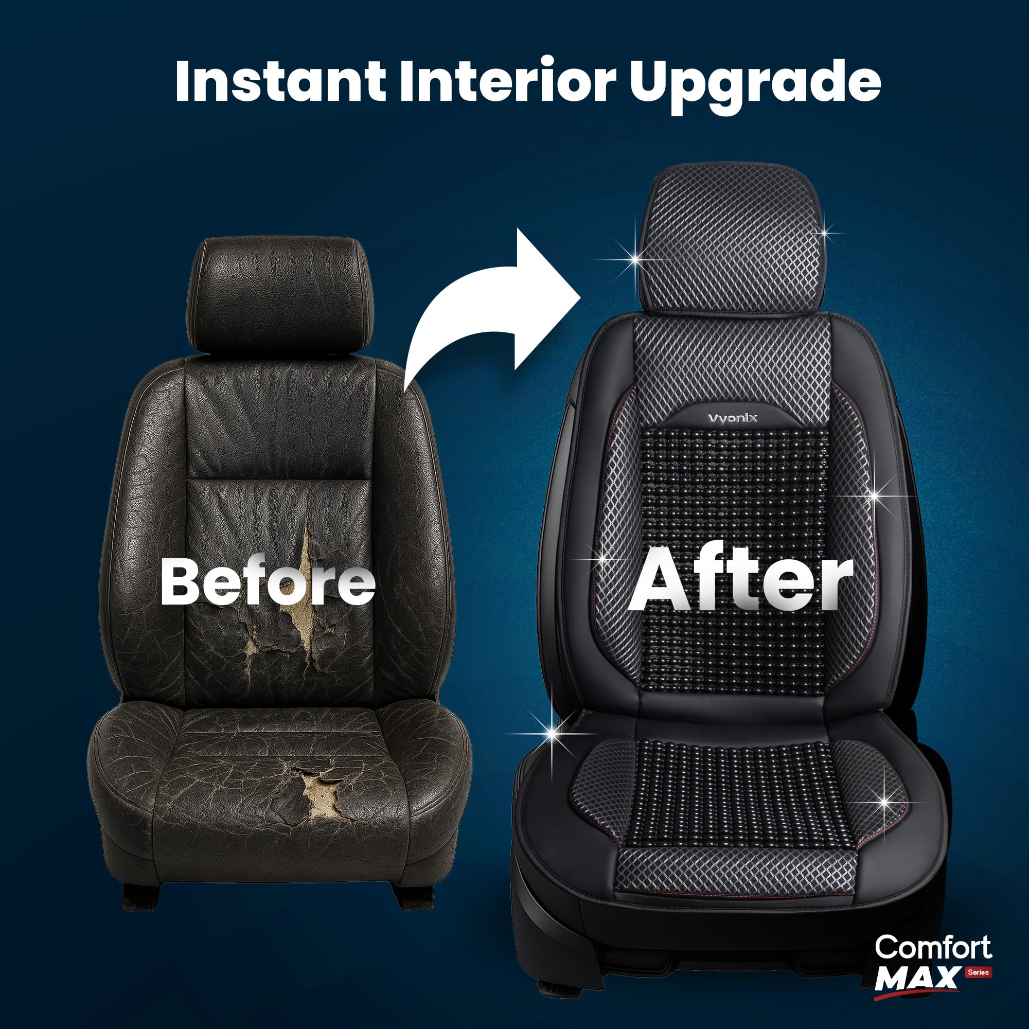Universal fit shown across sedan, SUV and truck seats